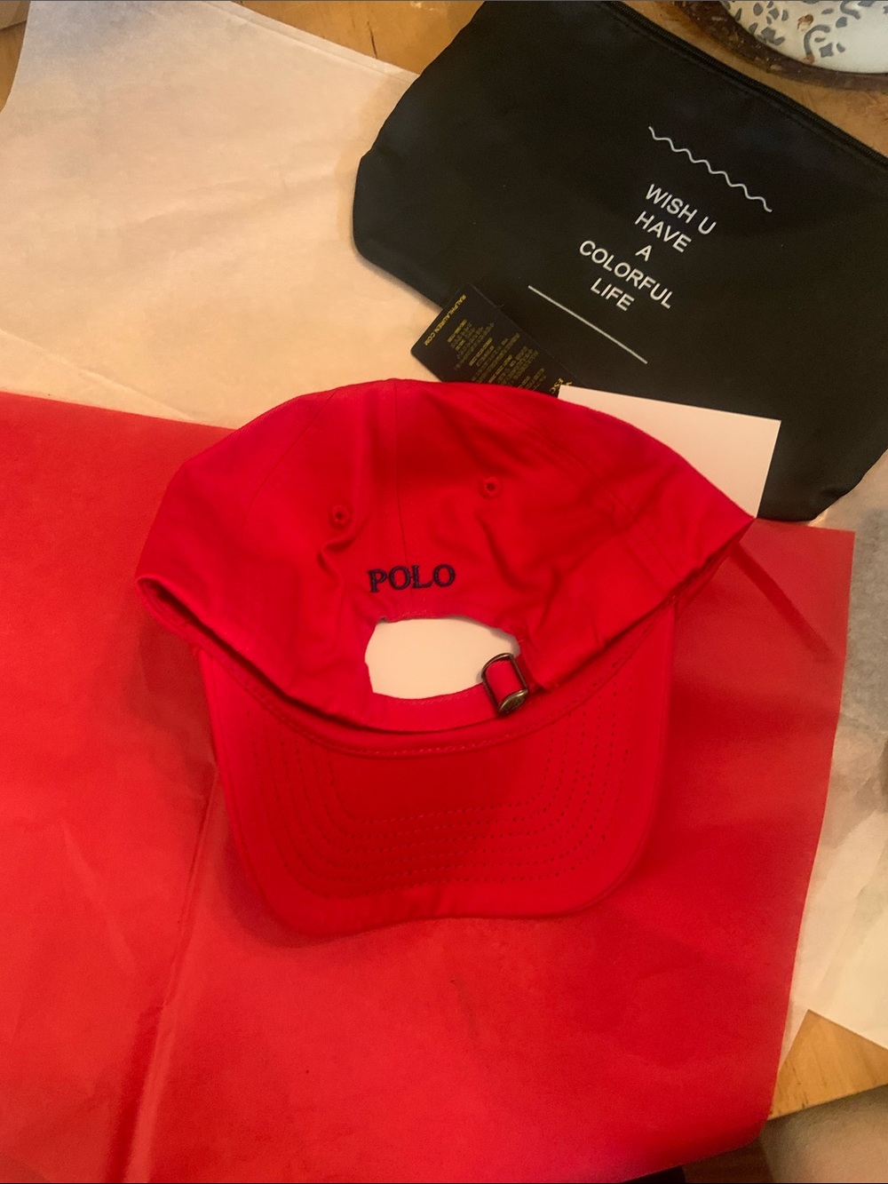 Polo by Ralph Lauren Red Cap with Navy Pony - Picture 7 of 8